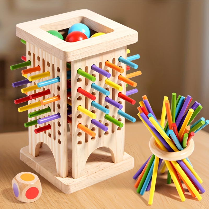 Board Game Dnd - Montessori Wooden Board Game Colorful Sticks