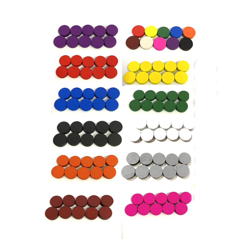 Board Game Sequence - 100PCS Game token 10*5MM Disc Wooden