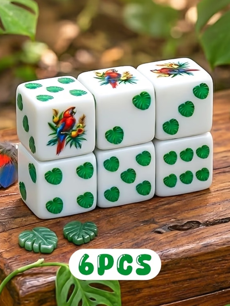 Board Game Dnd - 6Pcs Colorful Parrot Feather D6 Dice