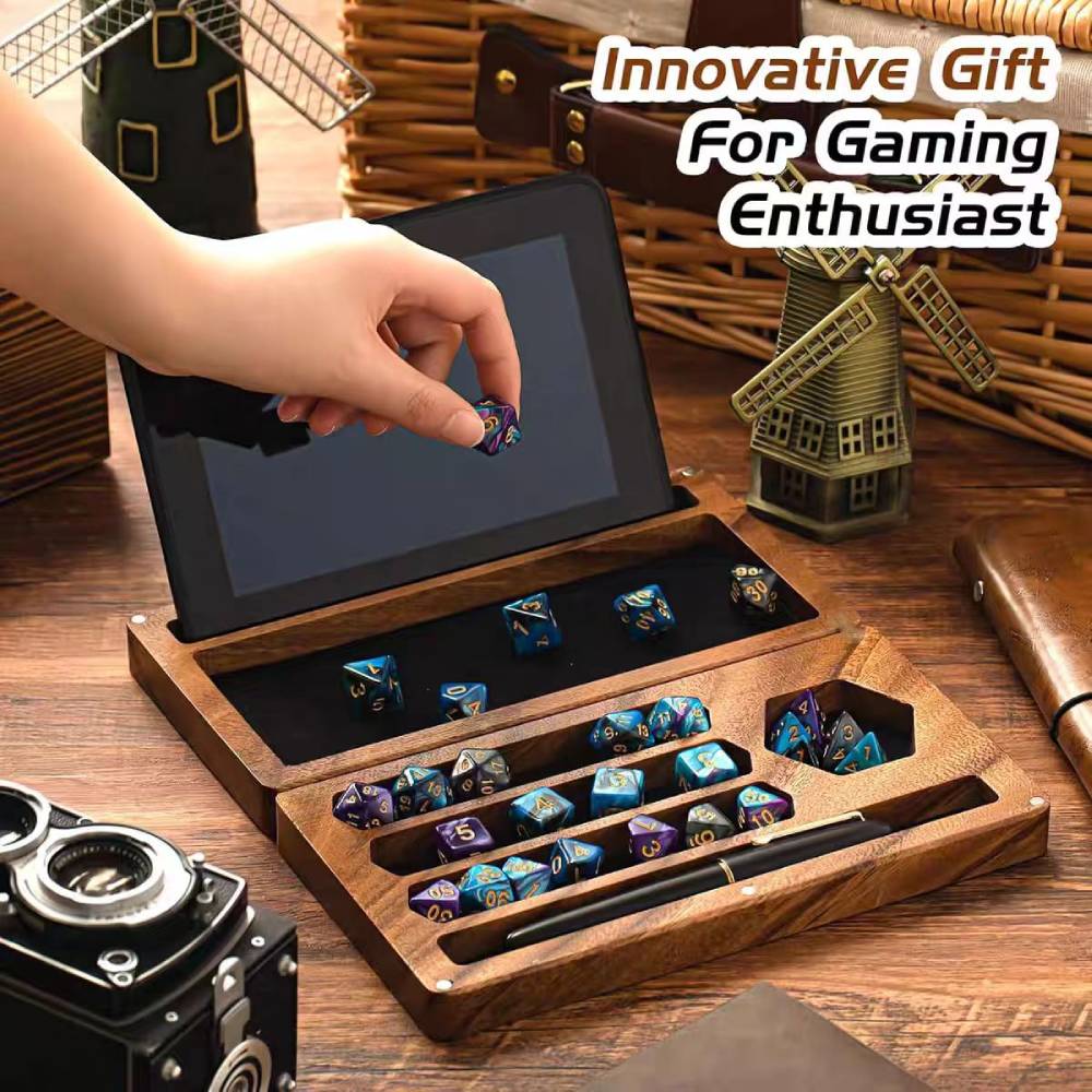 Board Game Review - Wooden Dice Storage Box Walnut Dice