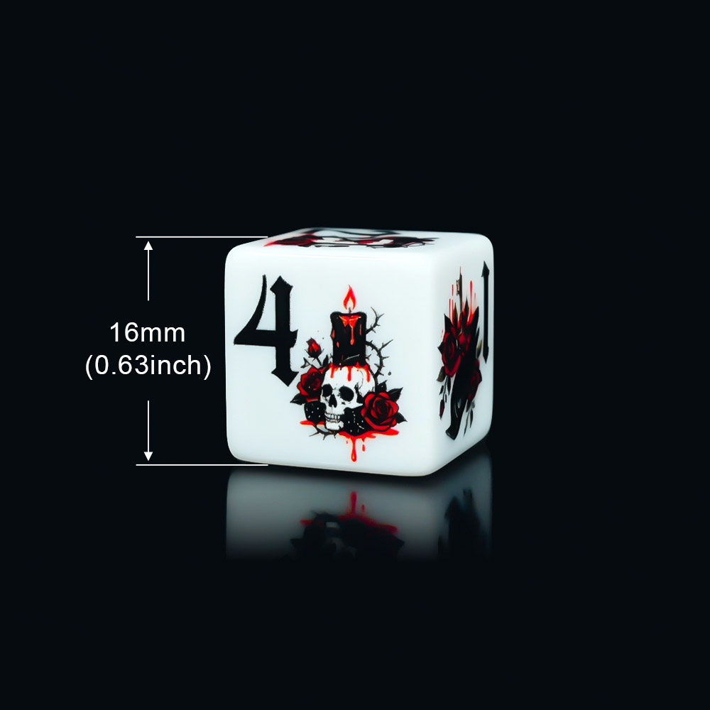 12Pcs Gothic Rose 16MM Printed - Board Game Dnd ulasan dan harga