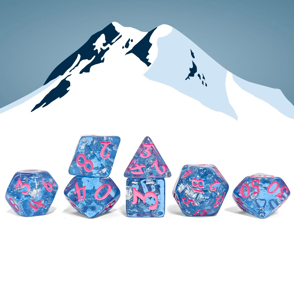 7Pcs/set Blue Color Resin Dice - Board Game Dnd ulasan dan harga