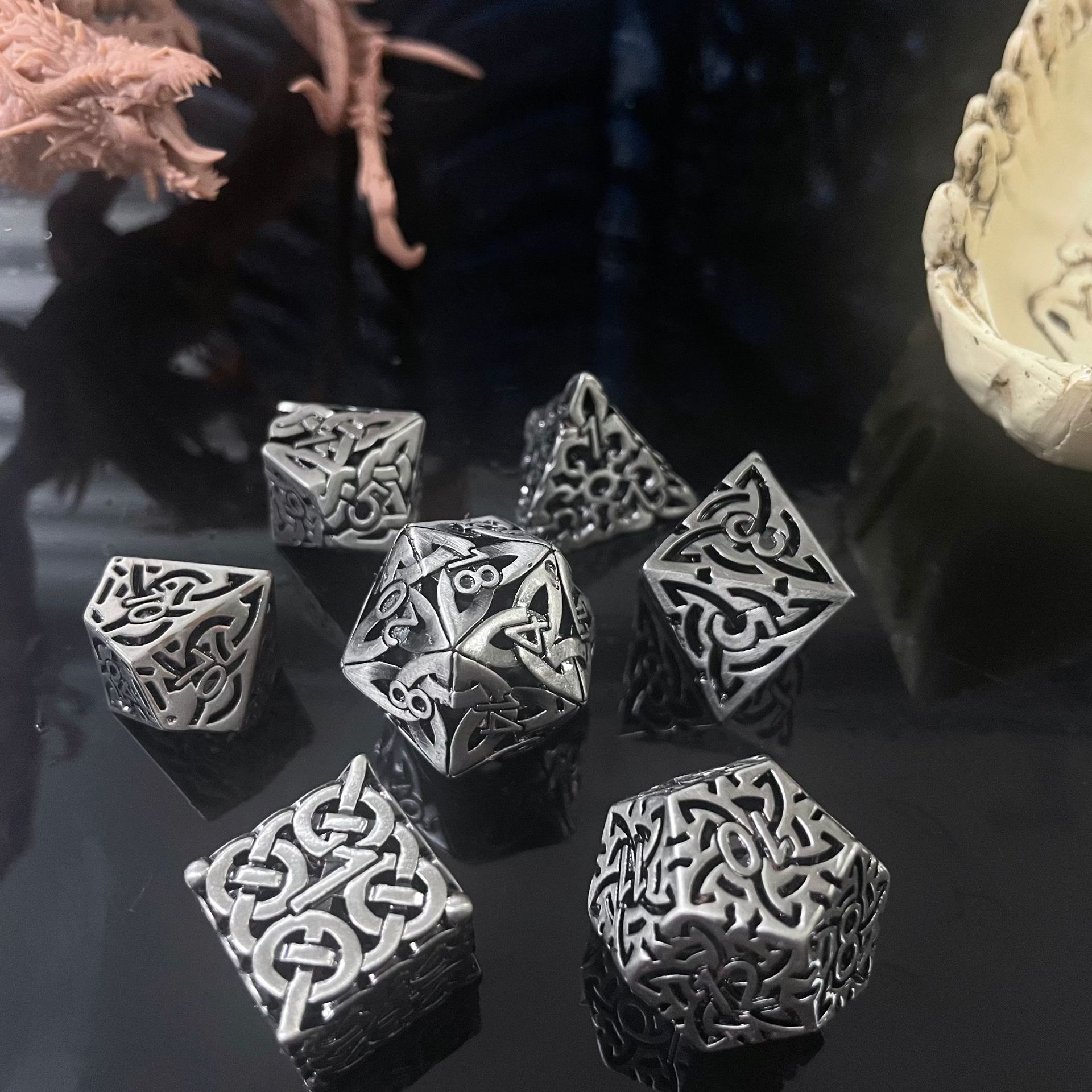 7 Pcs Cosplay D4-D20 DND Brass - Board Game Dnd ulasan dan harga