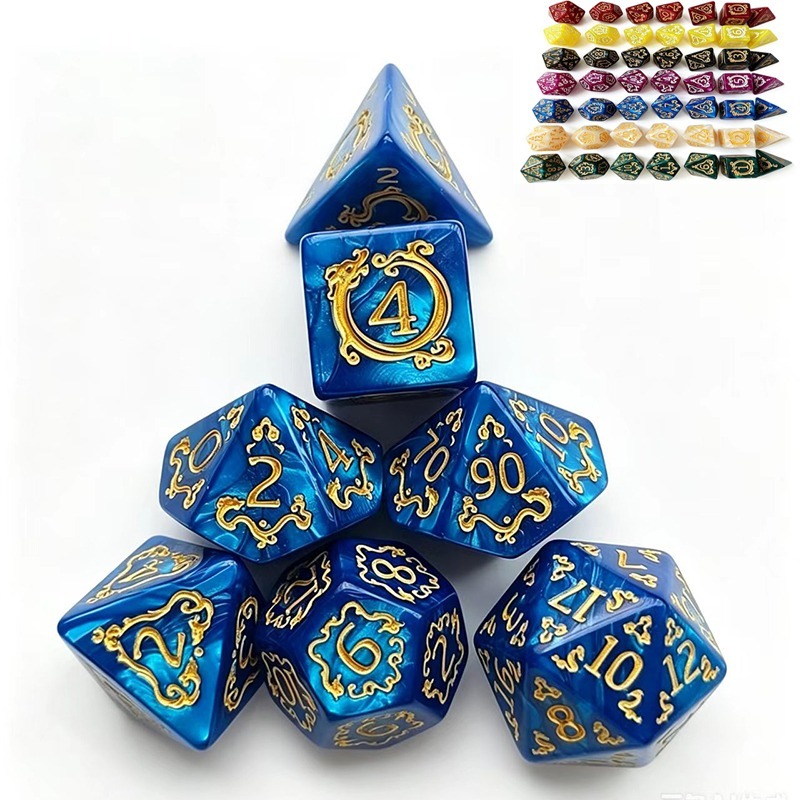7Pcs Dragon Pattern Polyhedral - Board Game Dnd ulasan dan harga