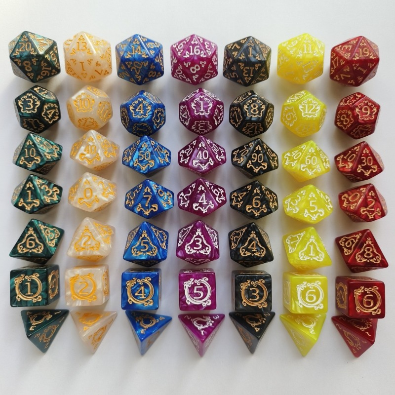 7Pcs Dragon Pattern Polyhedral - Board Game Dnd ulasan dan harga