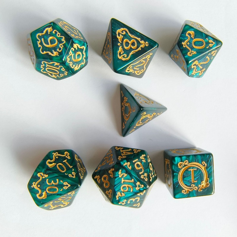 7Pcs Dragon Pattern Polyhedral - Board Game Dnd ulasan dan harga