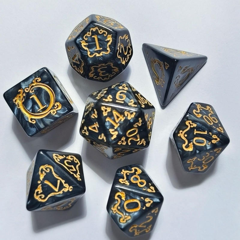 7Pcs Dragon Pattern Polyhedral - Board Game Dnd ulasan dan harga