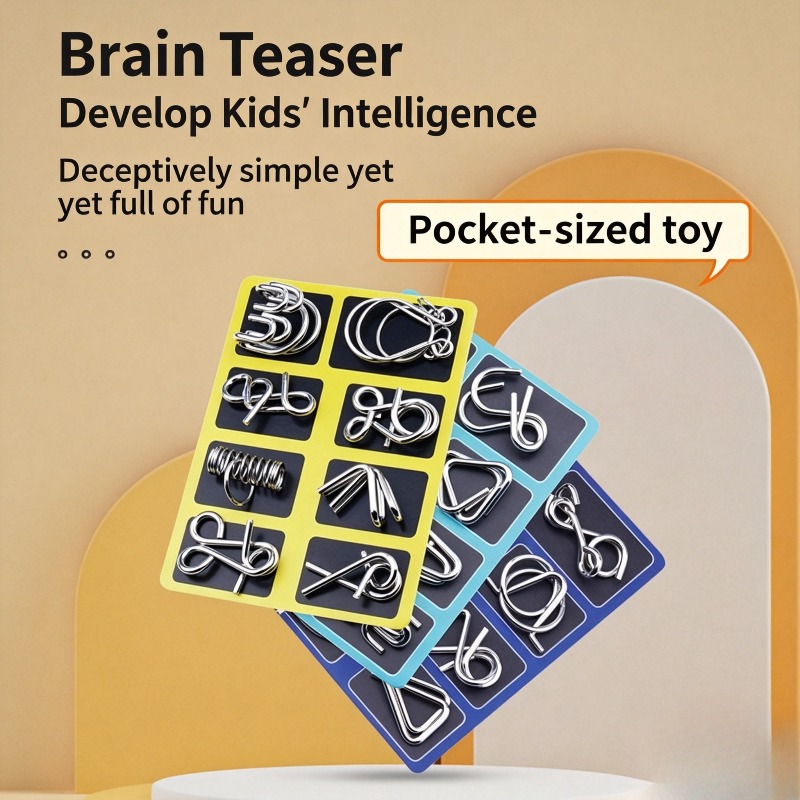 8 Pieces Metal Puzzle Set Clas - Board Game Pdf ulasan dan harga