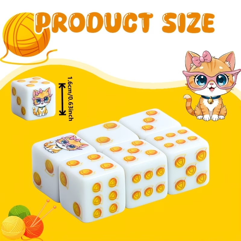 6Pcs Cat Paw Print Polyhedral  - Board Game Dnd ulasan dan harga