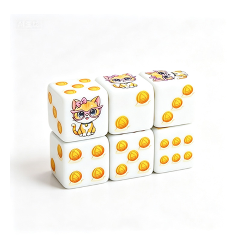 6Pcs Cat Paw Print Polyhedral  - Board Game Dnd ulasan dan harga