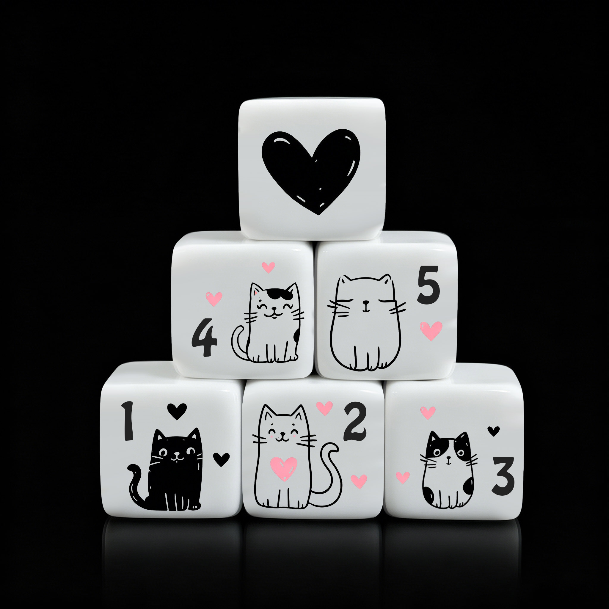 12Pcs/Set 16mm Cute Cat Dice,  - Board Game Dnd ulasan dan harga