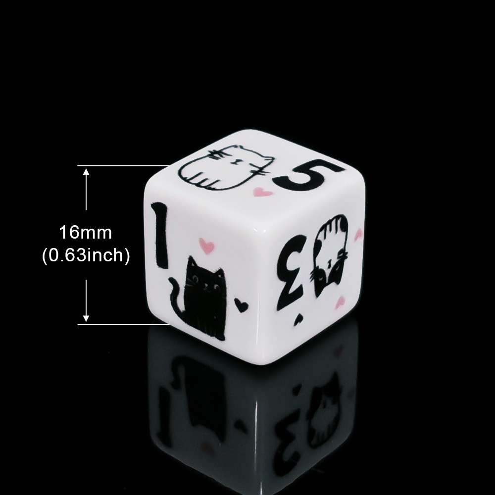 12Pcs/Set 16mm Cute Cat Dice,  - Board Game Dnd ulasan dan harga