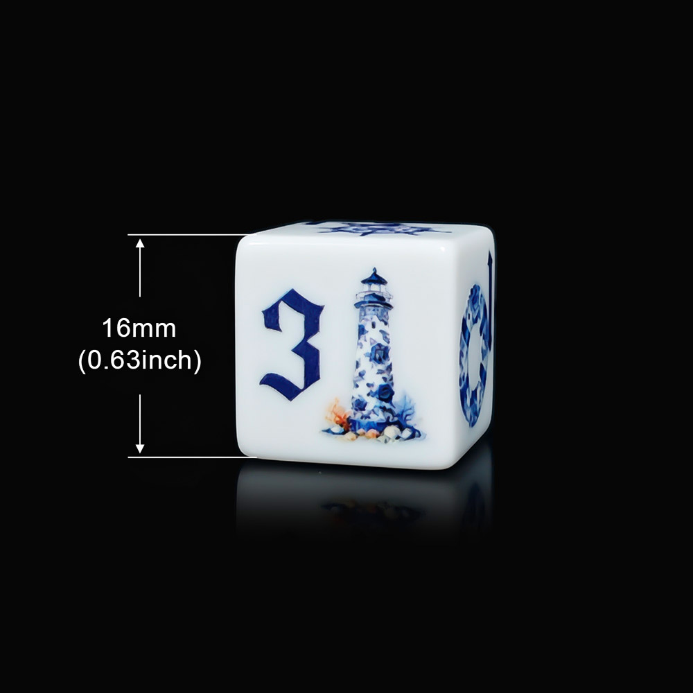 12Pcs Blue Nautical 16MM Print - Board Game Dnd ulasan dan harga